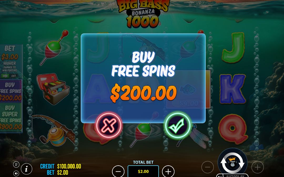 Bonus screen with Scatter symbols on the reels
