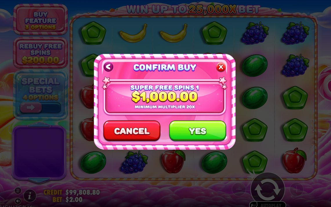Bonus round screen as the Free Spins round opens